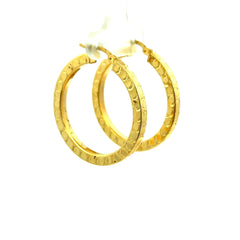 Earrings Textured Hoops 32.5 3mm 10K
