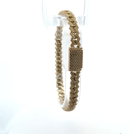Bracelet Iced Cuban without Stones White Gold 7.5mm 8" 10K