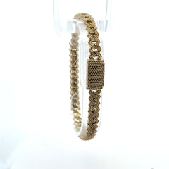 Bracelet Iced Cuban without Stones White Gold 7.5mm 7" 10K
