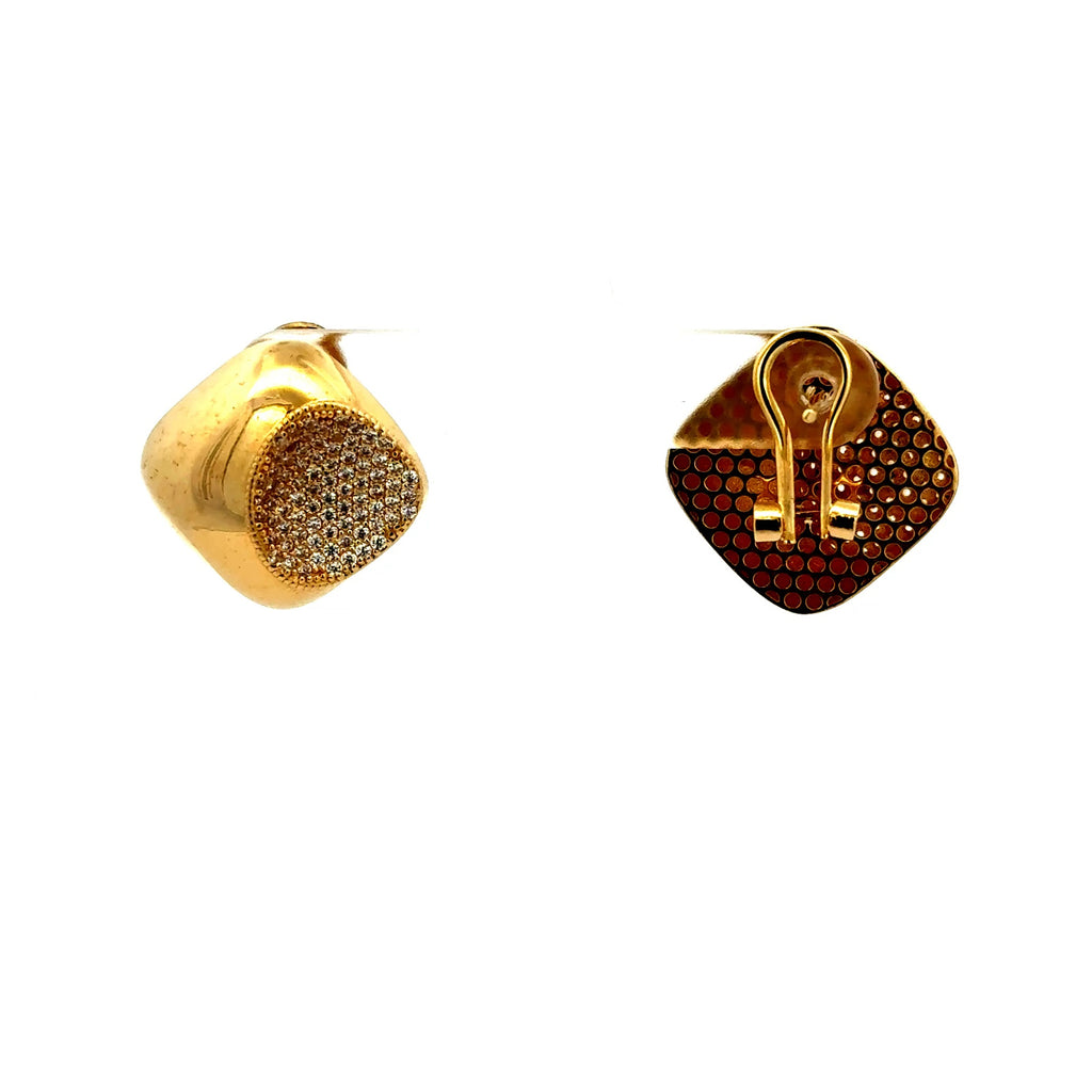 Earrings Omega Lock 20 20mm 10K