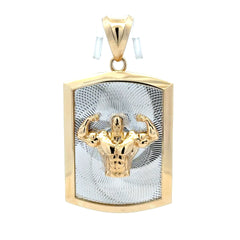 Pendant Two-Tone Bodybuilder In Dog Tag 63.5 10K