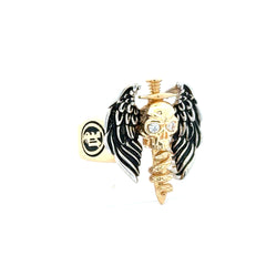 Ring Winged Skull Sword with ZC 11.5 7.5mm 10K