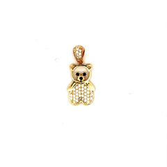 Pendant Teddy Bear with CZ 24 14K