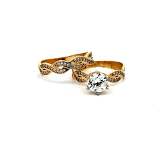 Ring CZ Bridal Set 7.5 7.5mm 14K