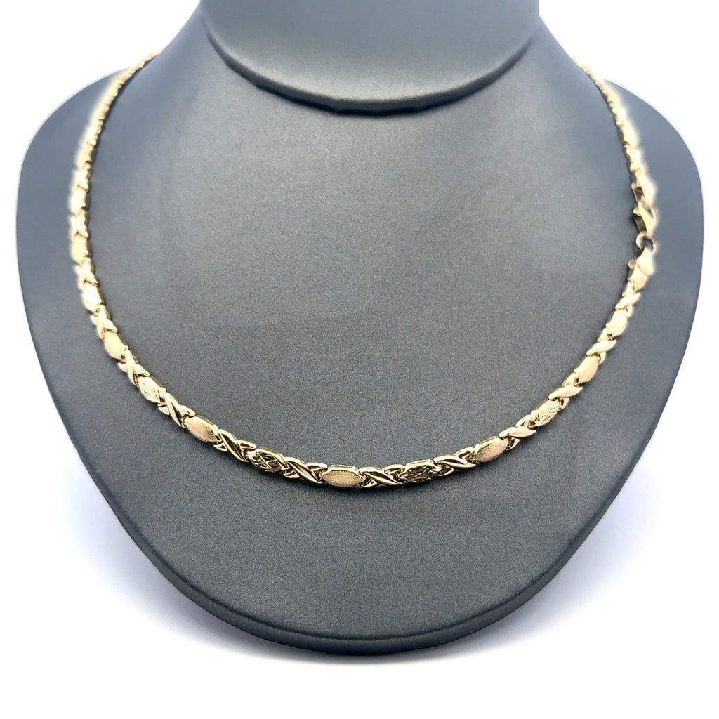 Necklaces DBL-Textured X&O with Lobster Lock 3.5mm 18" 10K