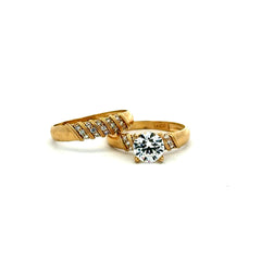 Ring CZ Bridal Set 7.5 5mm 14K