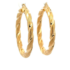 Earrings Twisted Textured Hoops 39 4mm 10K