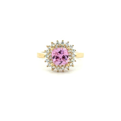 Ring Floral Women Rose Square Stone 7 2mm 10K