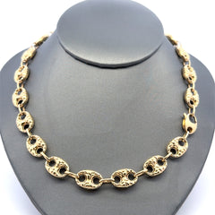 Chain Textured Mariner Puff 10mm 18" 10K