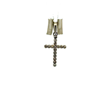 Pendant White Gold Cross Diamond Round 10K 1/3ct