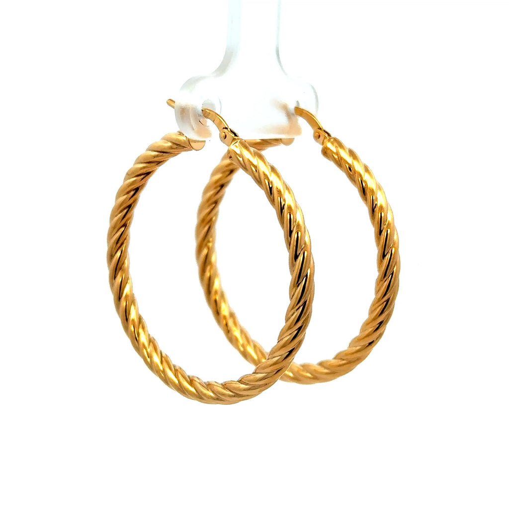 Earrings Twisted Hoops 36.5 3mm 10K