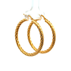 Earrings Twisted Hoops 27.5 3mm 10K