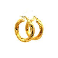 Earrings Twisted Textured Hoops 29.5 5mm 10K