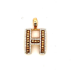 Pendant CZ-Edged Uppercase Initial 'H' 27 10K