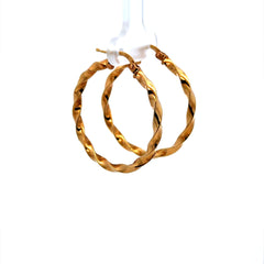 Earrings Twisted Hoops 33.5 3mm 14K