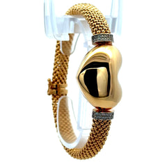 Bracelet Jessica with Heart & CZ 9mm 7.5" 10K