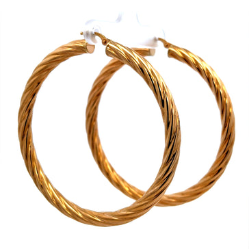 Earrings Twisted Hoops 62.5 5mm 14K