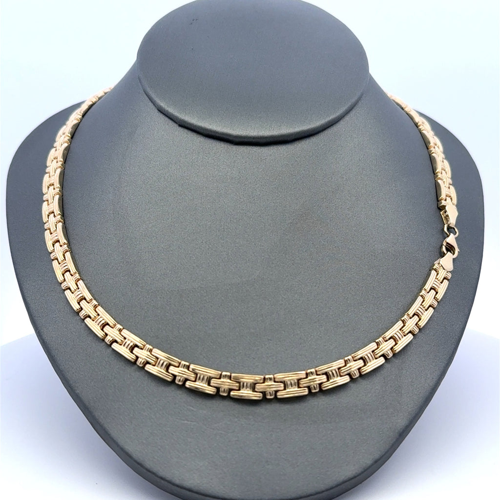 Necklaces Crossed Stampato 6mm 17" 10K