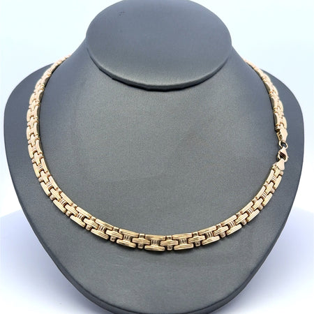 Necklaces Crossed Stampato 6mm 17" 10K