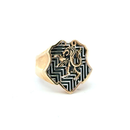 Ring Three Tone Shield with Rampant Lion 13 6.5mm 10K