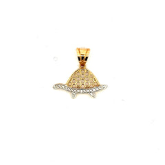 Pendant Turtle with CZ 21 10K