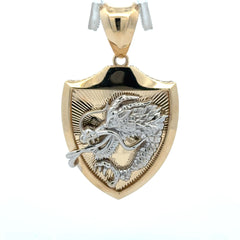 Pendant Dragon on Shield Two-Tone 53 10K