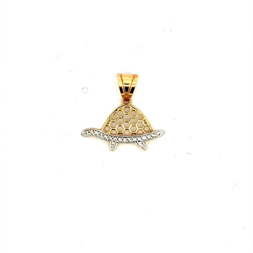 Pendant Turtle with CZ 21 10K