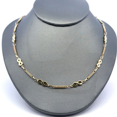 Necklaces Eight/Iced Bar Link 4.5mm 18" 10K