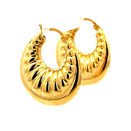 Earrings Fancy Hoops 37.5 15mm 10K