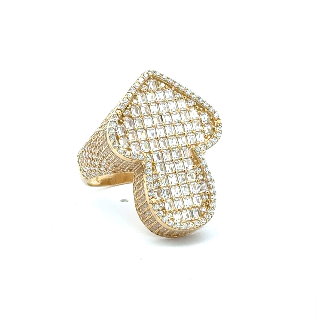 Ring CZ-Iced Big Flex Arrow 9 4mm 10K