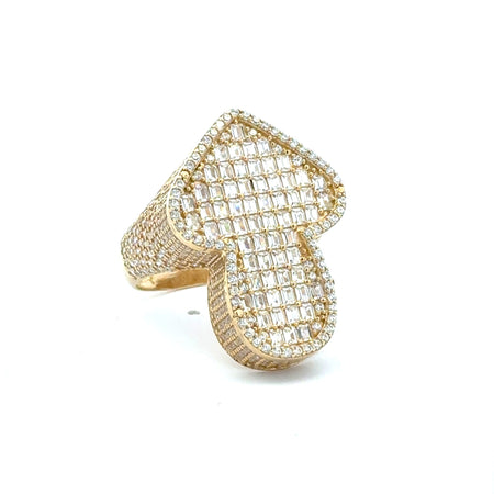 Ring CZ-Iced Big Flex Arrow 9 4mm 10K