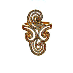Ring Women's CZ Fantasy 7.5 2mm 14K