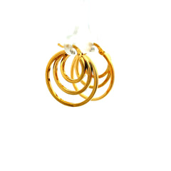 Earrings Twisted Double Hoops 24.5 4.5mm 10K