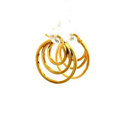 Earrings Twisted Double Hoops 24.5 4.5mm 10K