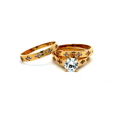 Ring CZ His and Hers Wedding Set 9/8 14K