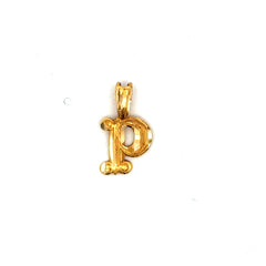 Pendant Diamond-Cut Old English Lowercase Initial 'P' 18.5 14K