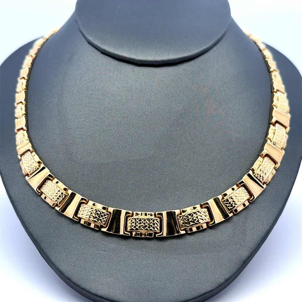 Necklaces Crossed Stampato 9.5mm 18" 10K