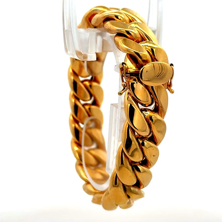 Bracelet Hollow Cuban 15.5mm 7" 14K