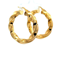 Earrings Twisted Textured Hoops 42.5 6mm 10K