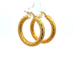 Earrings Textured Hoops 29 4mm 10K