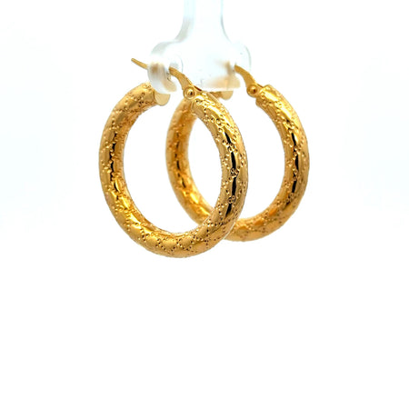 Earrings Textured Hoops 29 4mm 10K