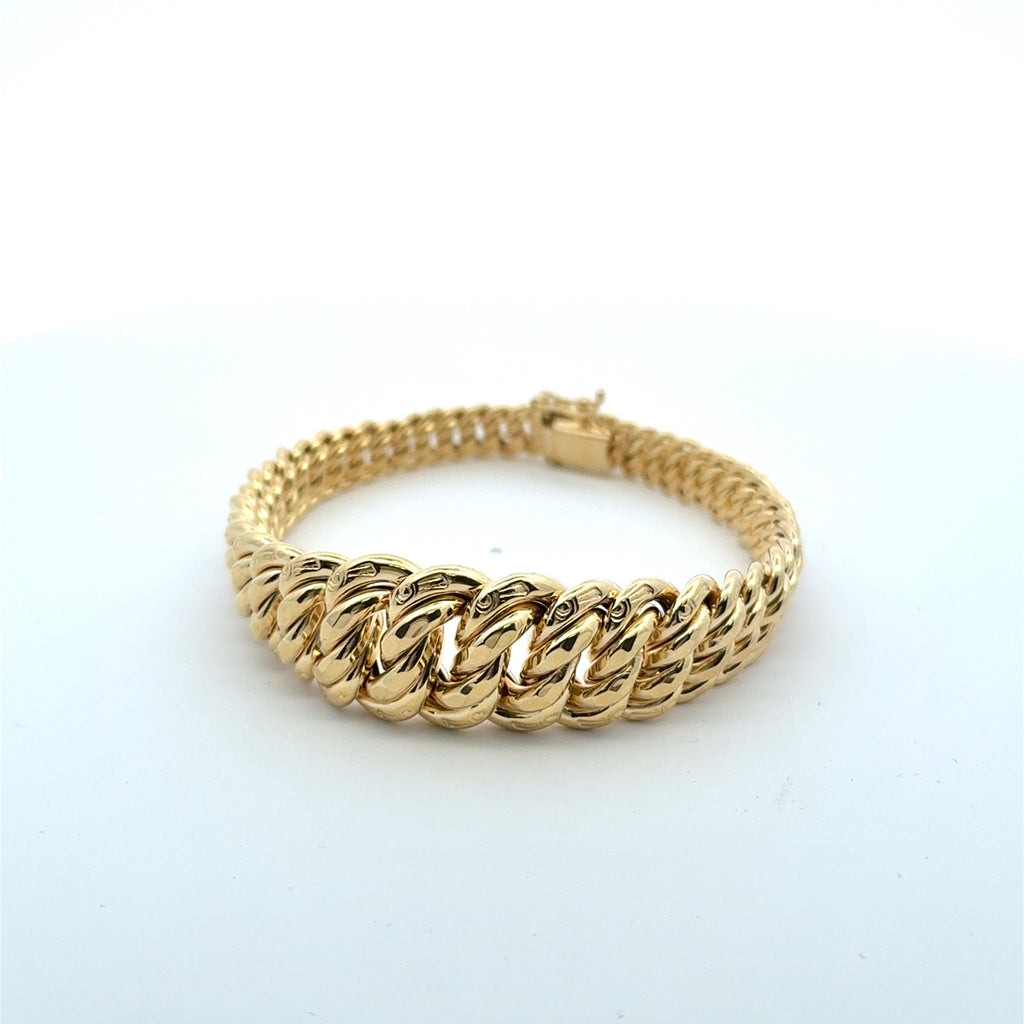 Bracelet Princess Cut 17mm 8" 14K