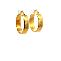 Earrings Textured Hoops 25 6mm 10K