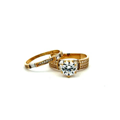 Ring CZ Bridal Set 8 5mm 14K