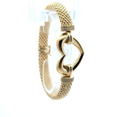 Bracelet Jessica with Heart Shaped Detail & CZ 9mm 7.5" 10K