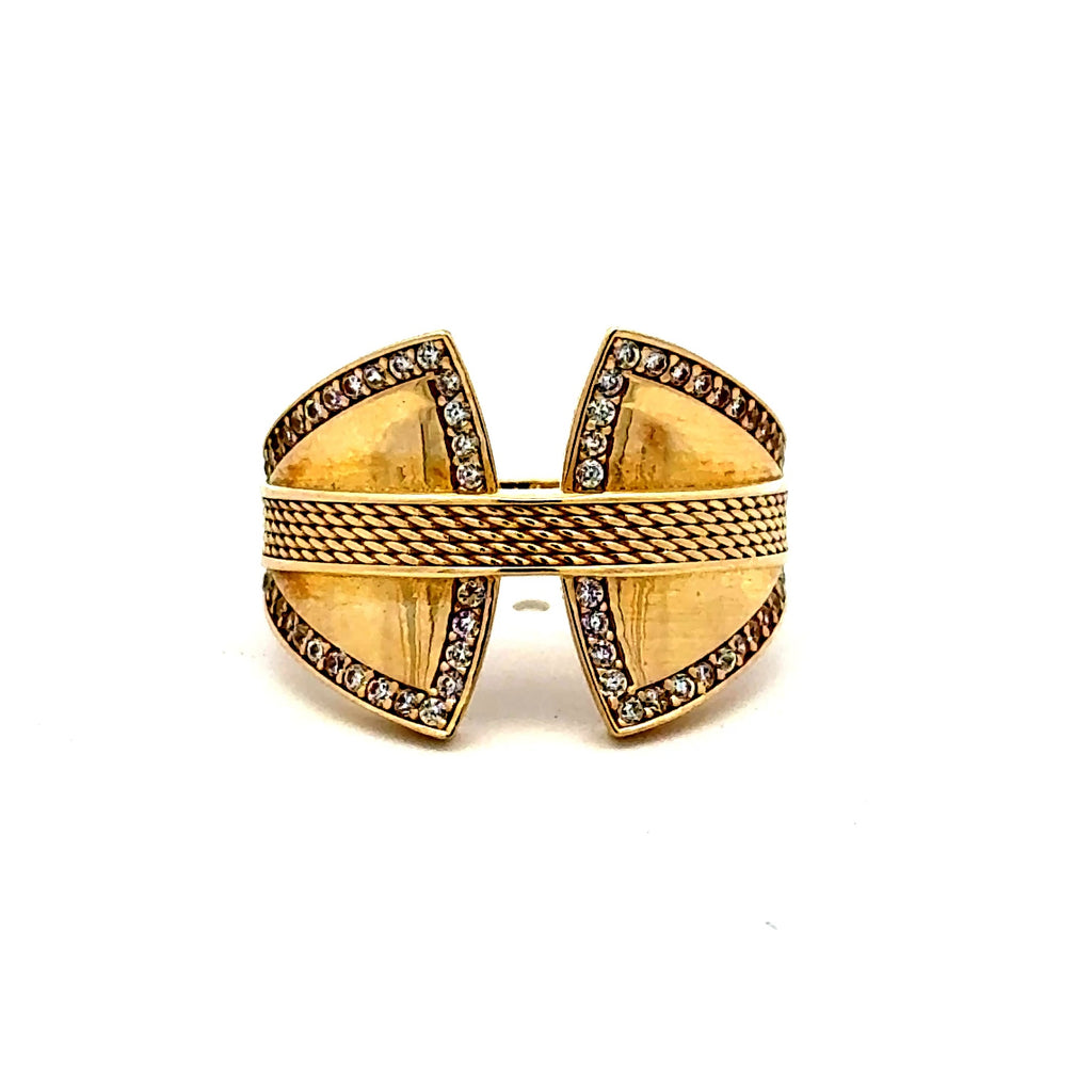 Ring Women's Symmetry & CZ 8 3mm 10K