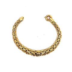 Bracelet Textured Byzantine Princess Cut 10mm 7.5" 10K