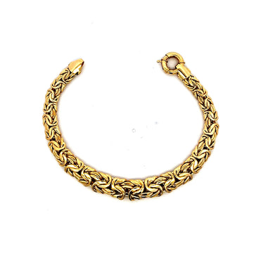 Bracelet Byzantine Princess Cut 10mm 7" 14K