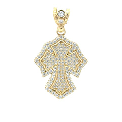 Pendant CZ-Iced Pattee Cross 42 10K