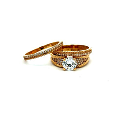 Ring CZ His and Hers Wedding Set 9/7 14K